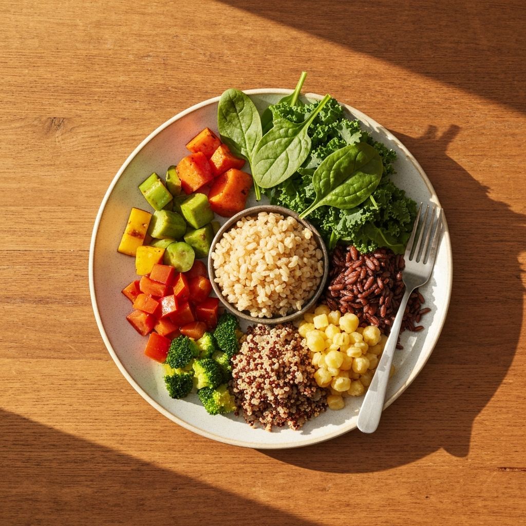 Thoughtfully composed plate with natural ingredients