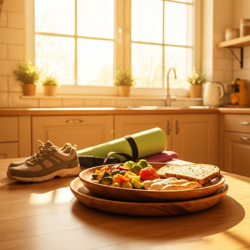 Healthy meal with movement context